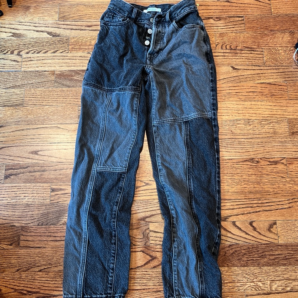 Pacsun Patchwork Black High Waisted Jeans Size 23"